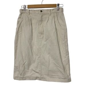 Averroe Cream Cotton Corduroy Straight Skirt